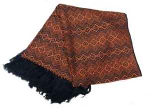 Brown blanket, Peruvian alpaca wool 170 x 130 cm black fringes