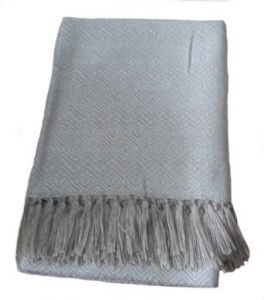 Grey woolen blanket, Peruvian alpaca wool 170 x 130 cm
