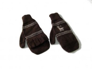 Fingerfreie Handschuhe mit Kappe aus Alpakawolle