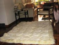 Natural white alpaca fur rug, Octagon Designs