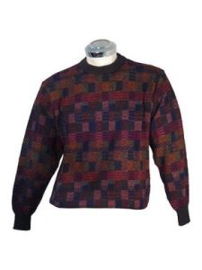 Eleganter Pullover mit Wuerfel Designs aus Babylpaka Wolle