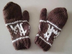 Kinder 2-6 Jahre Fäustlinge, Handschuhe aus naturbelassener Alpakawolle, Dunkelbraun