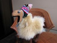 Lama Cuddly Toy Made Of eal Alpaca Fur, Beige