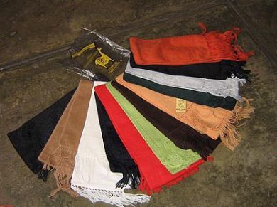 12 different coloured scarves for resellers, alpaca wool