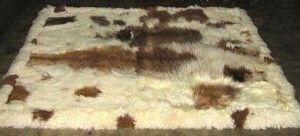 Baby Alpaca Furry Carpet, brown/white from Peru