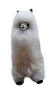 Alpaca soft toy, plush toy Furry animal white/beige 40 cm Peruvian alpaca fur