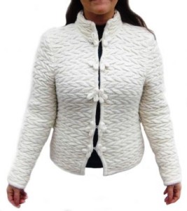 Strickjacke mit kleinem Stehkragen, peruanische Alpakawolle