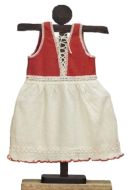 Girl summer dress, ecological Pima cotton, hand embroidered red