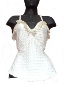 Weisses ärmelloses Shirt, Damen, 100% Pima Baumwolle