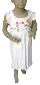 Leichtes Nachthemd fuer Maedchen von 1 - 4 Jahren, 100% Pima Baumwolle