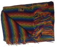 Warm blanket made of alpaca wool, 1.70 x 130 cm Woolen blanket from Peru, mixed colours
