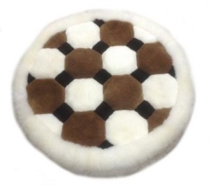 Runder Alpakafell Vorleger, 100 cm Durchmesser, original aus Peru