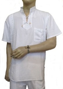 Weisses Herren Shirt, 100% Pima Baumwolle, Halbarm, Sommer