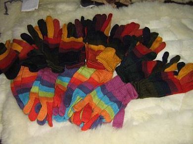 100 pairs of mixed coloured finger gloves, wholesale, alpaca wool