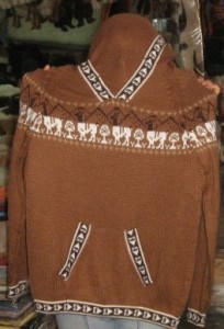 Brown Unisex hooded sweater made of alpaca wool