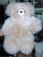 Cuddly soft teddy bear made of real alpaca fur, beige fur. 35 cm