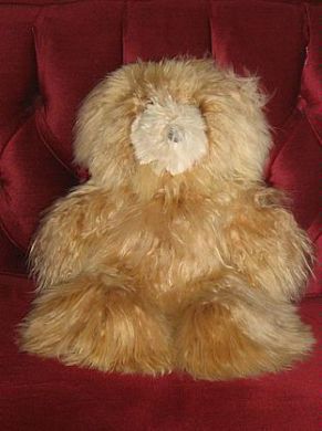 Light brown longhaired fur Teddy Baer, Suri alpaca fur, 35 cm