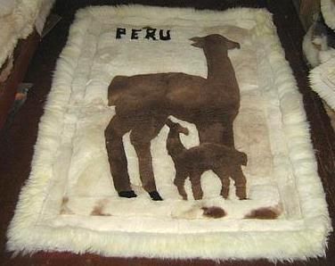 Alpaca fur carpet with alpaca motive, in different sizes