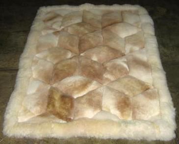 White, beige alpaca fur rug from Peru, different sizes
