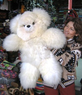 100 cm tall white alpaca fur cuddly teddy bear