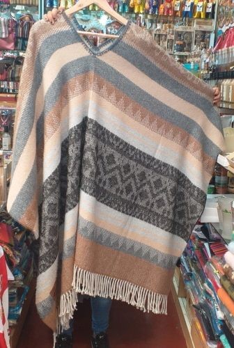 Herren Poncho Cusco Alpakawolle, Einheitsgrösse